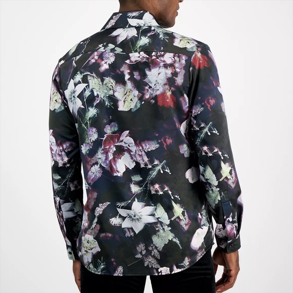 Men’s Garden Floral Button Front Shirt by INC International Concepts Medium - Picture 4 of 12